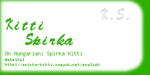 kitti spirka business card